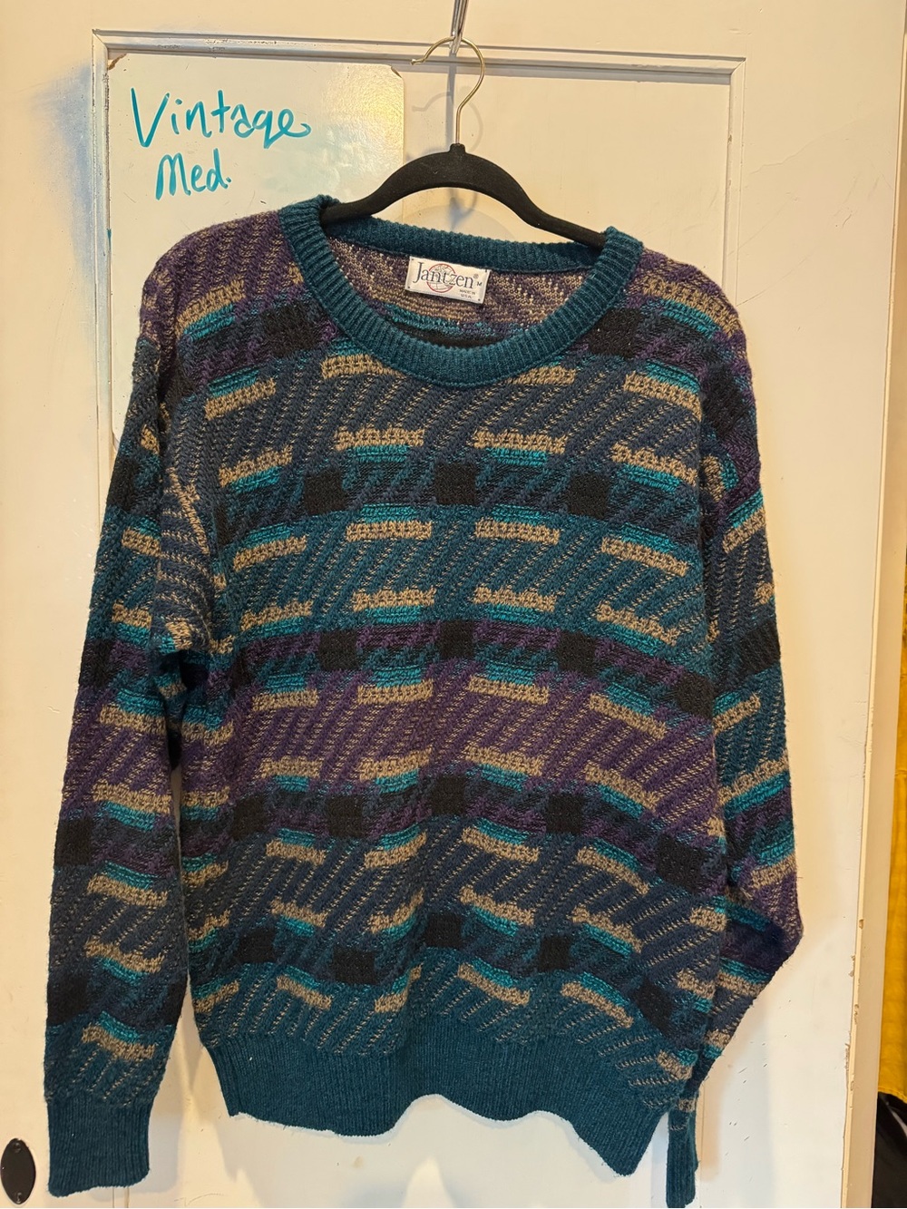 Vintage Grandpa core Knit Geometric Crewneck Sweater